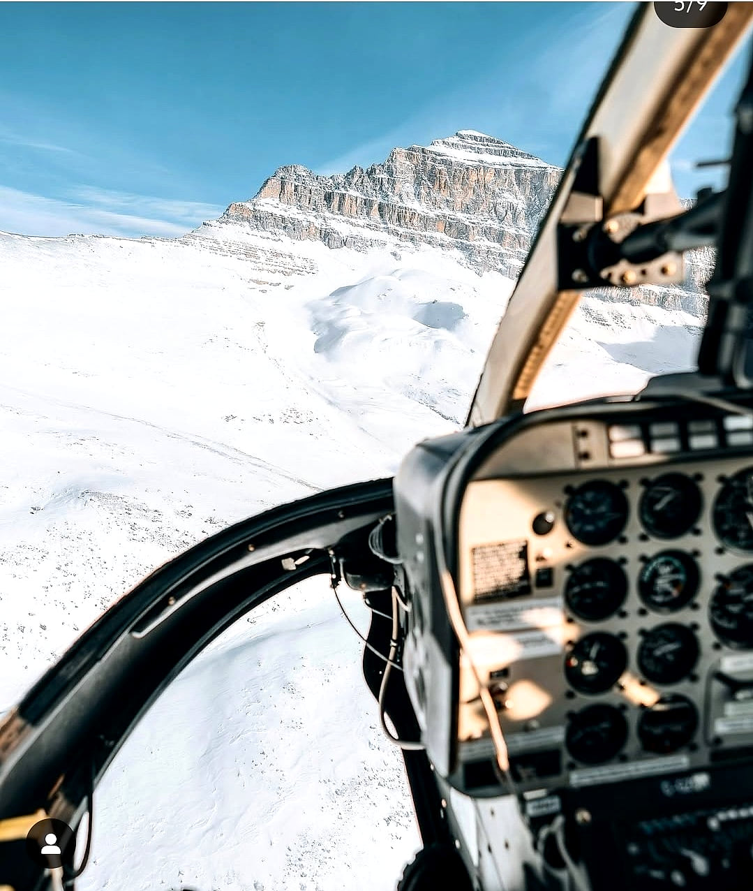 A helicopter over Banff